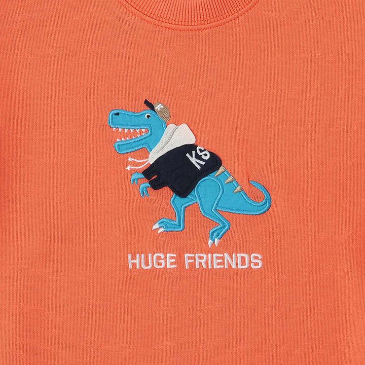 Hoodie Dinosaur Sweatshirt,Orange, medium image number 3