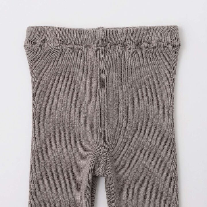 Organic Ribbed Knit Leggings [Made in Japan],Pearl white, medium image number 2