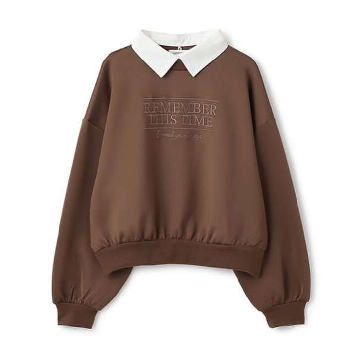 Collared Boxy Pullover,Mocha tea, medium image number 15