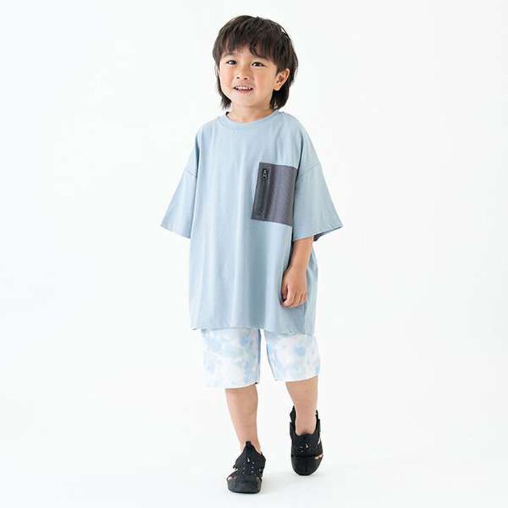 [Amphibious] Mesh Pocket Big Half T-Shirt,Charcoal gray, medium image number 5