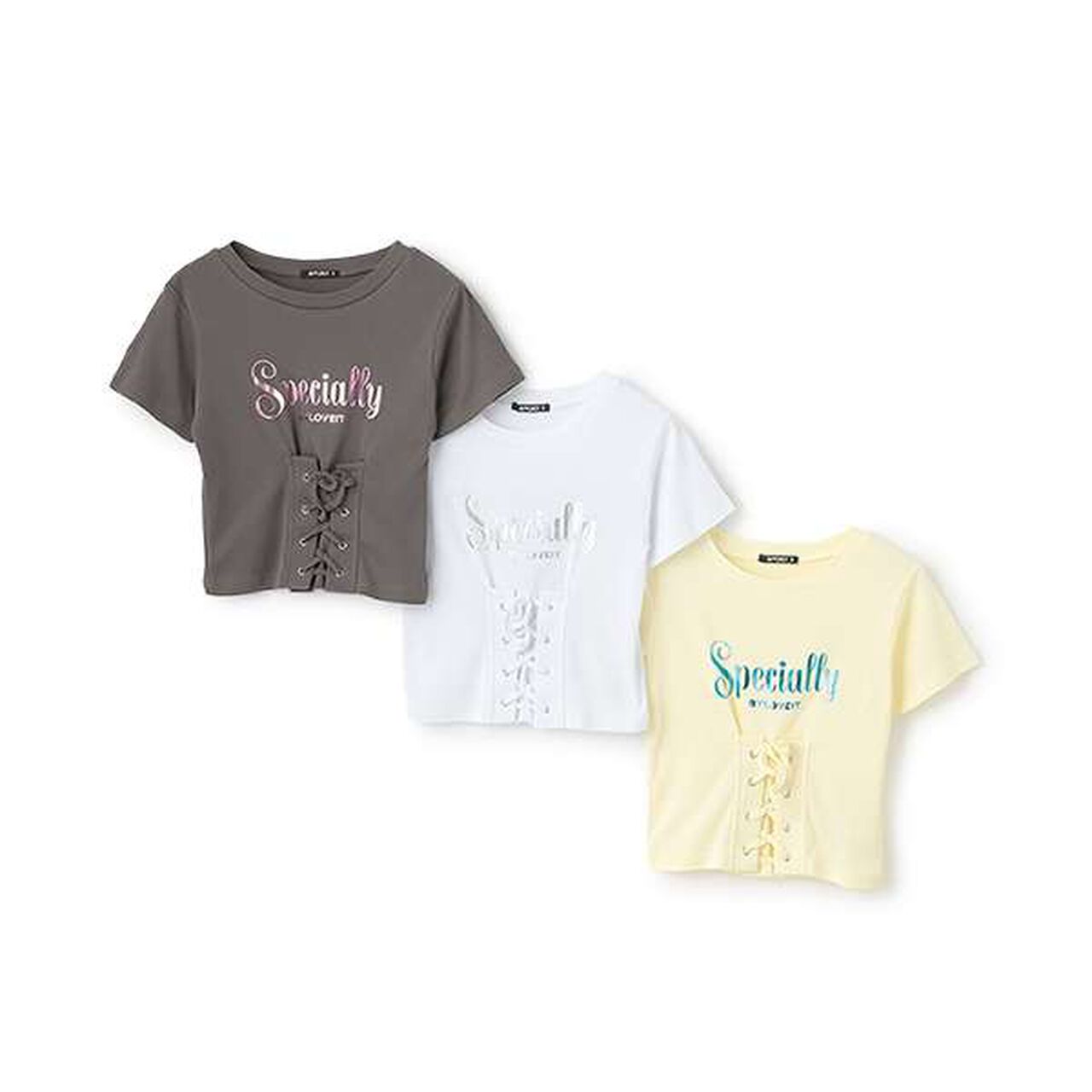 [Featured in Q-Gal] Front Lace-up T-shirt,Off white, large image number 7