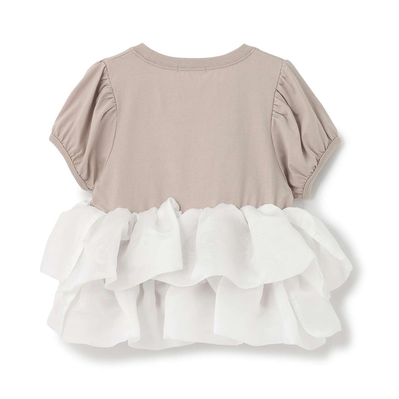 [100% Cotton] Cropped Organdy Docking Top for Girls [Kids] [Children's Clothing],Greige, large image number 12