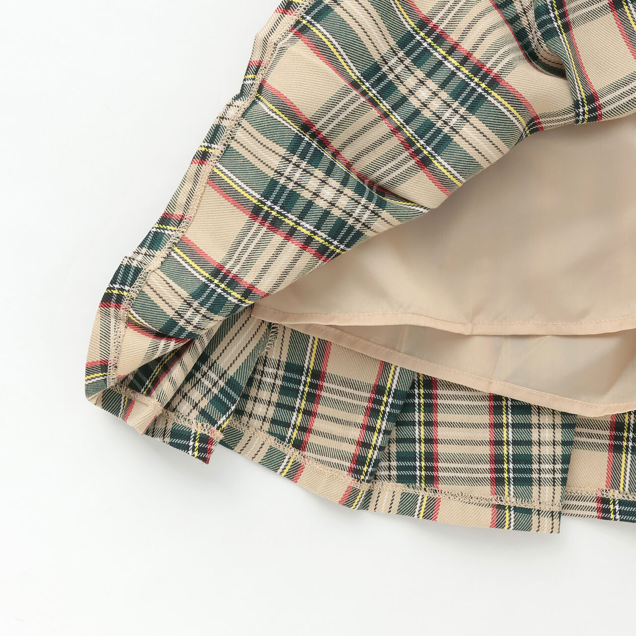 Ribbon Pleated Skirt,Beige, large image number 5