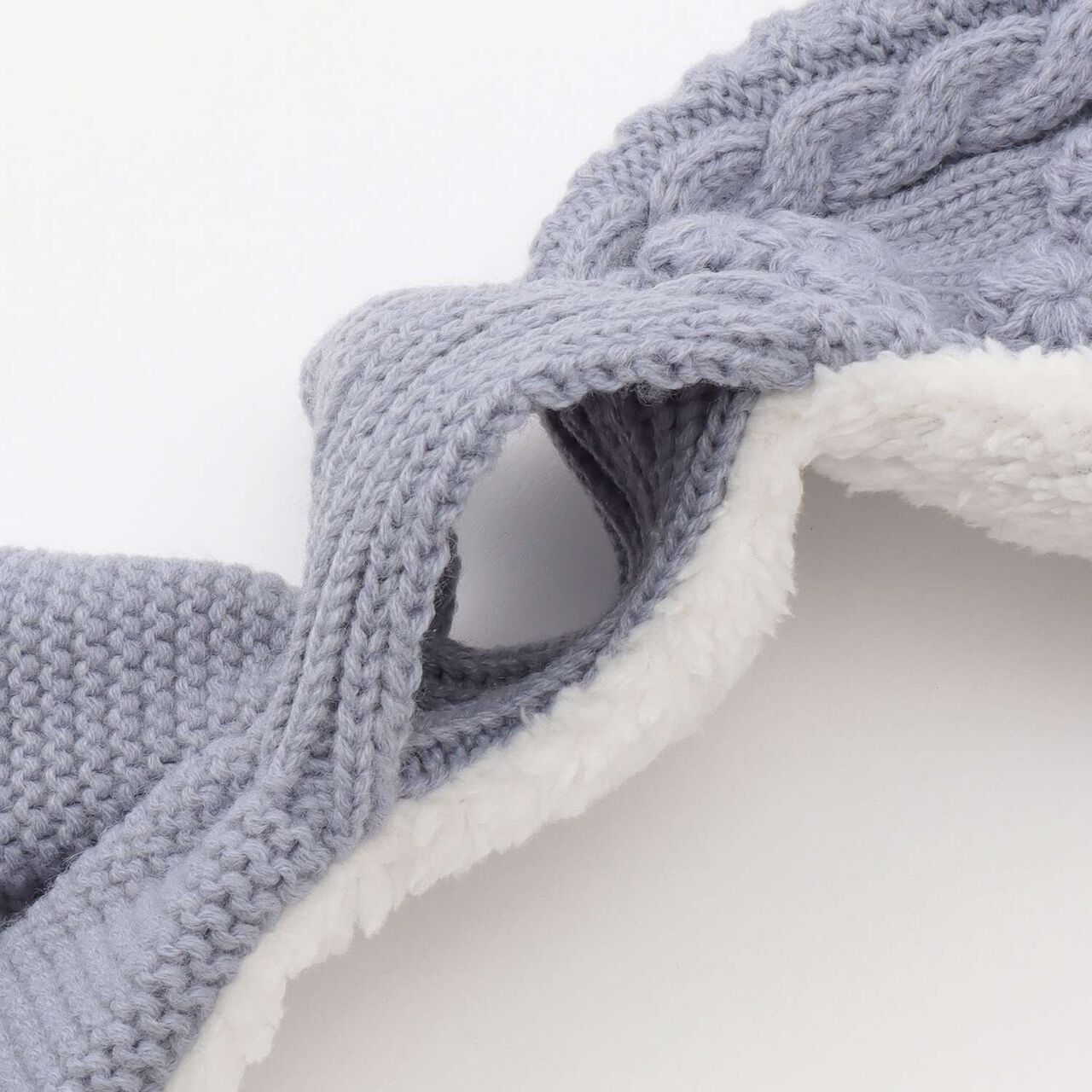 Jacquard Knit Scarf,Light blue, large image number 3