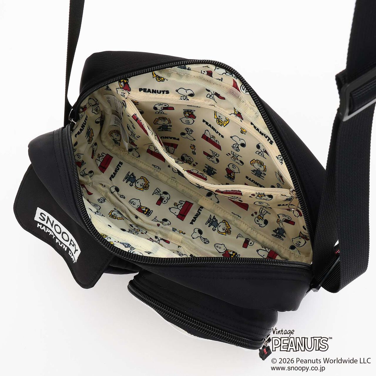 [PEANUTS] Casual Shoulder Bag,Black, large image number 7