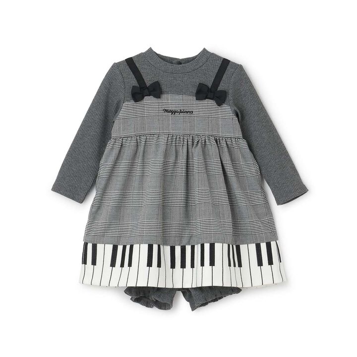 Piano One-Piece Dress & Bloomers Set,Black, medium image number 12