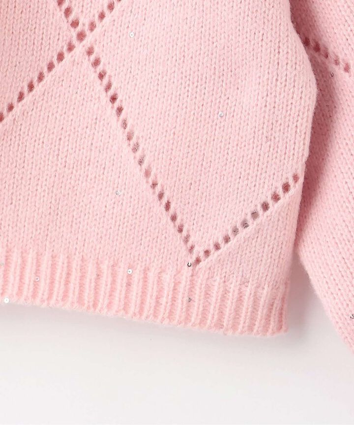 2 WAY Sequin Knit Cardigan,Pink, medium image number 9