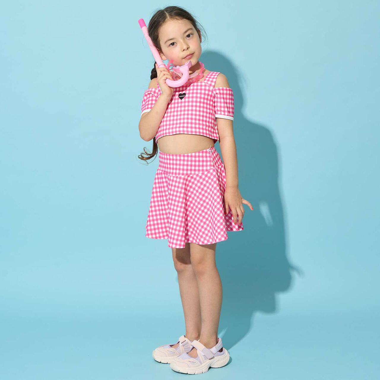 [UV Protection/SWIM] Off-Shoulder Top with Flare Skirt Pants,Black, large image number 21