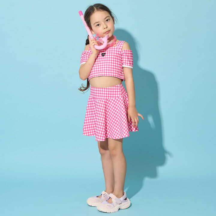 [UV Protection/SWIM] Off-Shoulder Top with Flare Skirt Pants,Black, medium image number 21