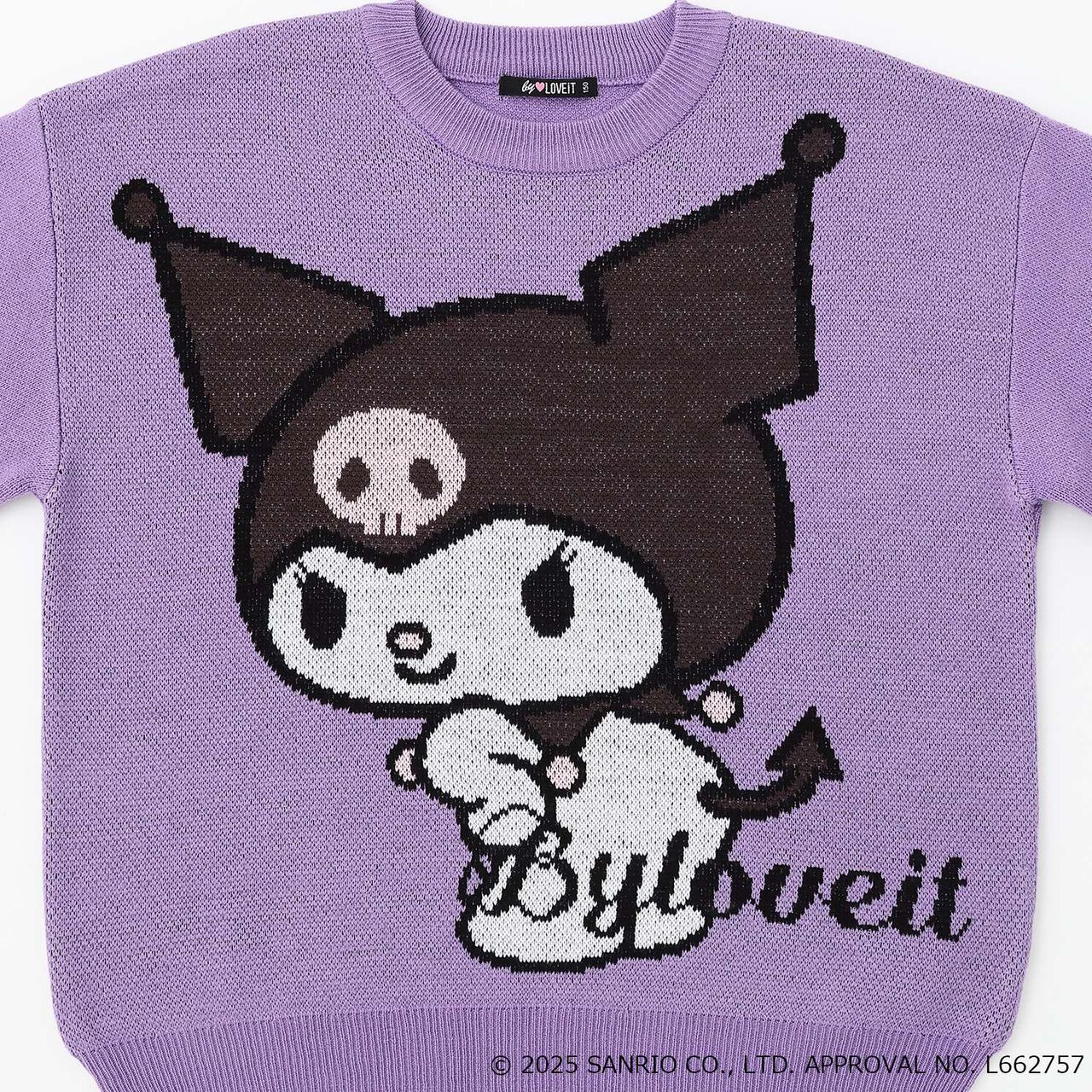 Kuromi Jacquard Knit Pullover,Lavender, large image number 16