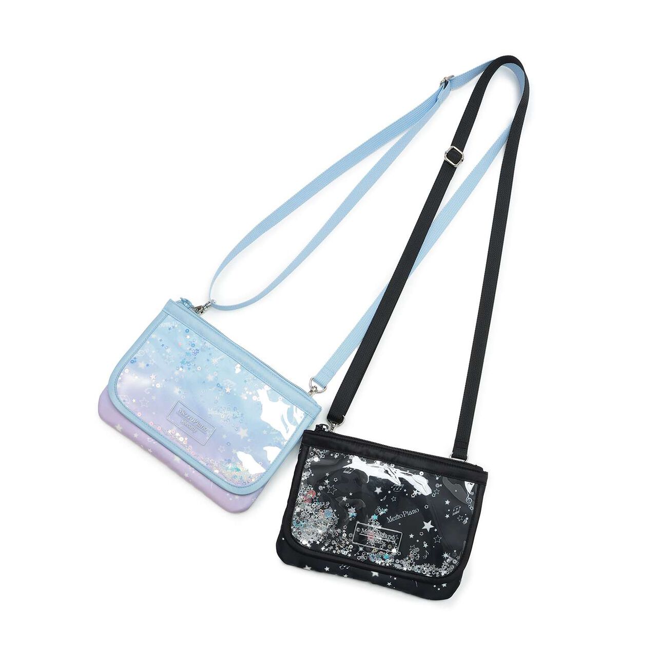 Zodiac & Musical Note Pattern Sacoche Bag ♪ (School Compatible),Light blue, large image number 9