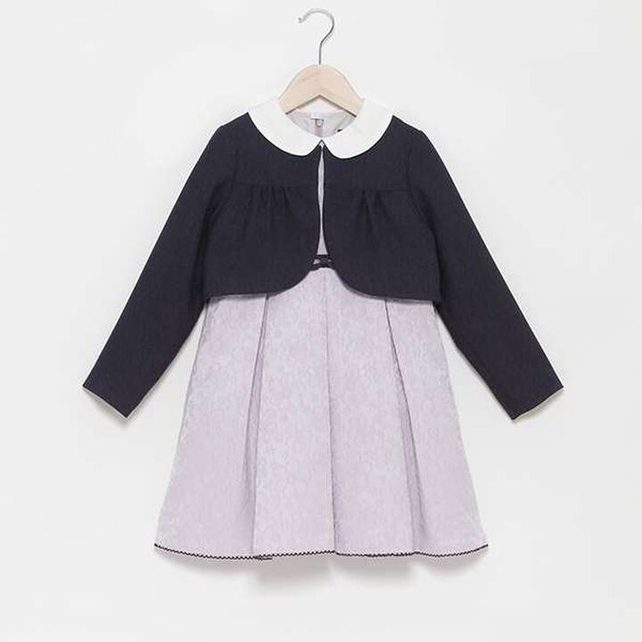 Kids Bolero Jacket + Jacquard Dress Set,Lavender, medium image number 8