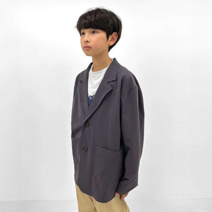 Nylon Stretch Tailored Jacket [Set Up Compatible],Charcoal gray, medium image number 12