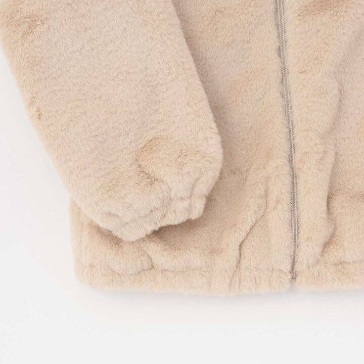 Faux Fur Bomber Jacket,Pink, medium image number 4