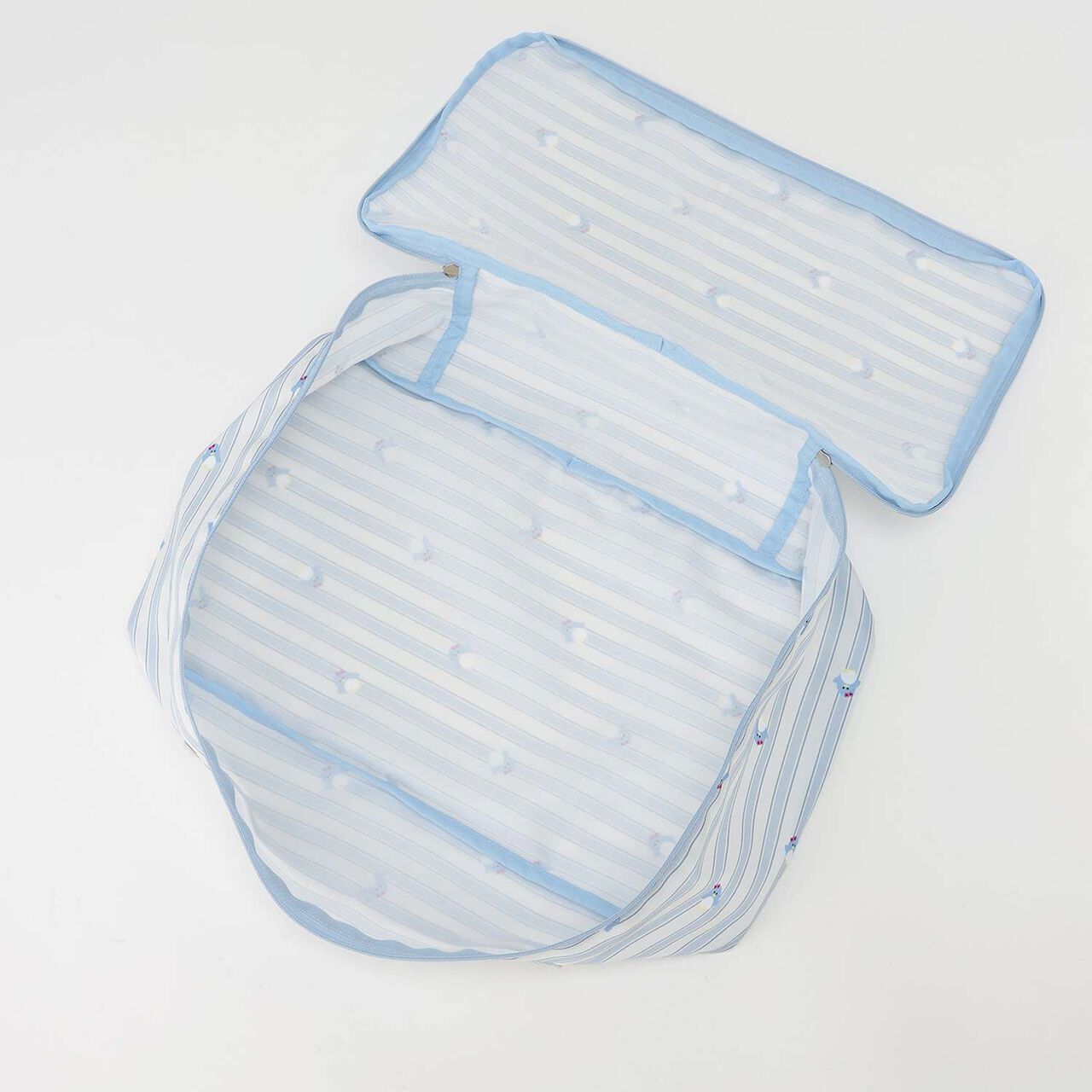 [Water Repellent] All-Over Pattern Travel Pouch,Light blue, large image number 5