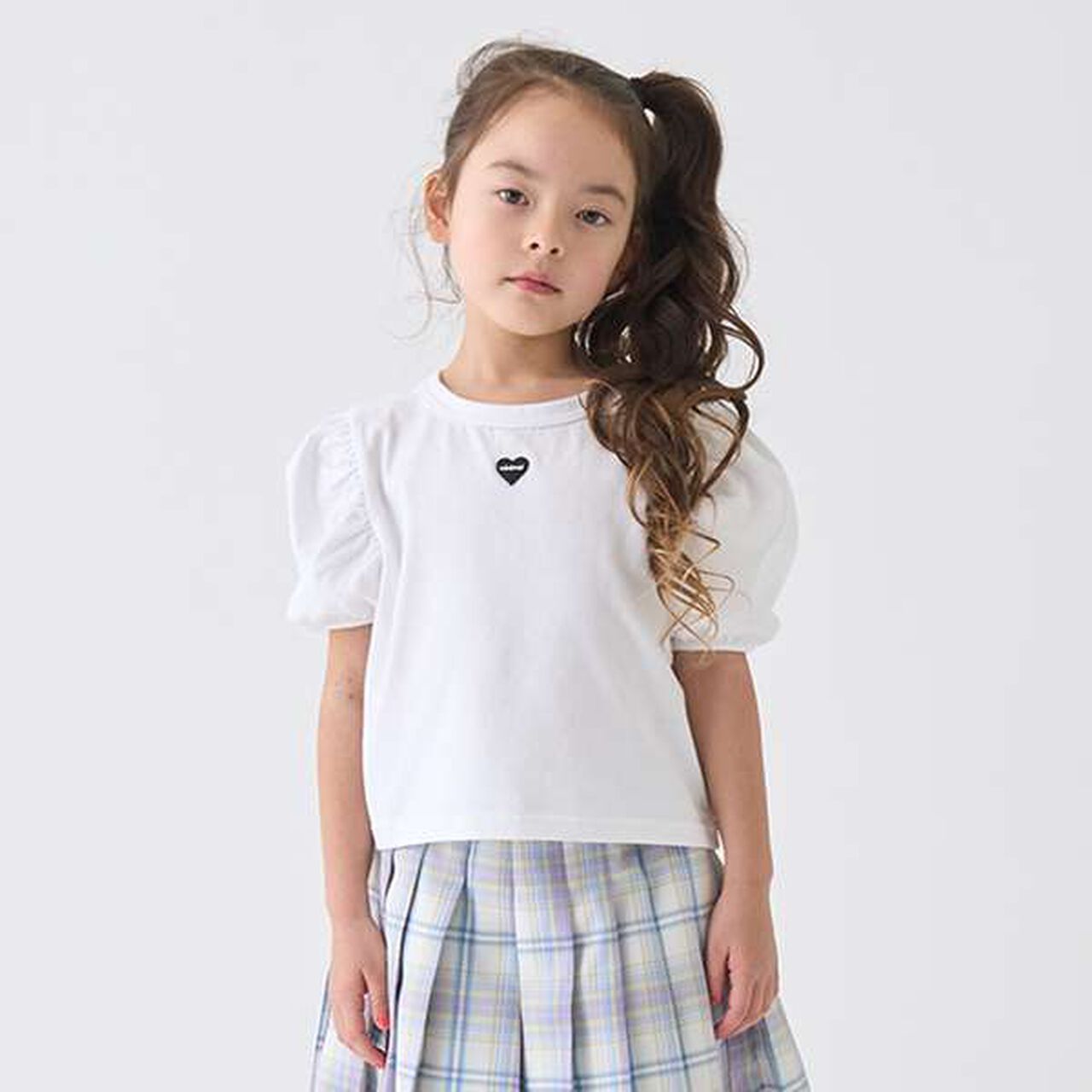 Anti-Stain Puff Sleeve T-Shirt,White, large image number 0