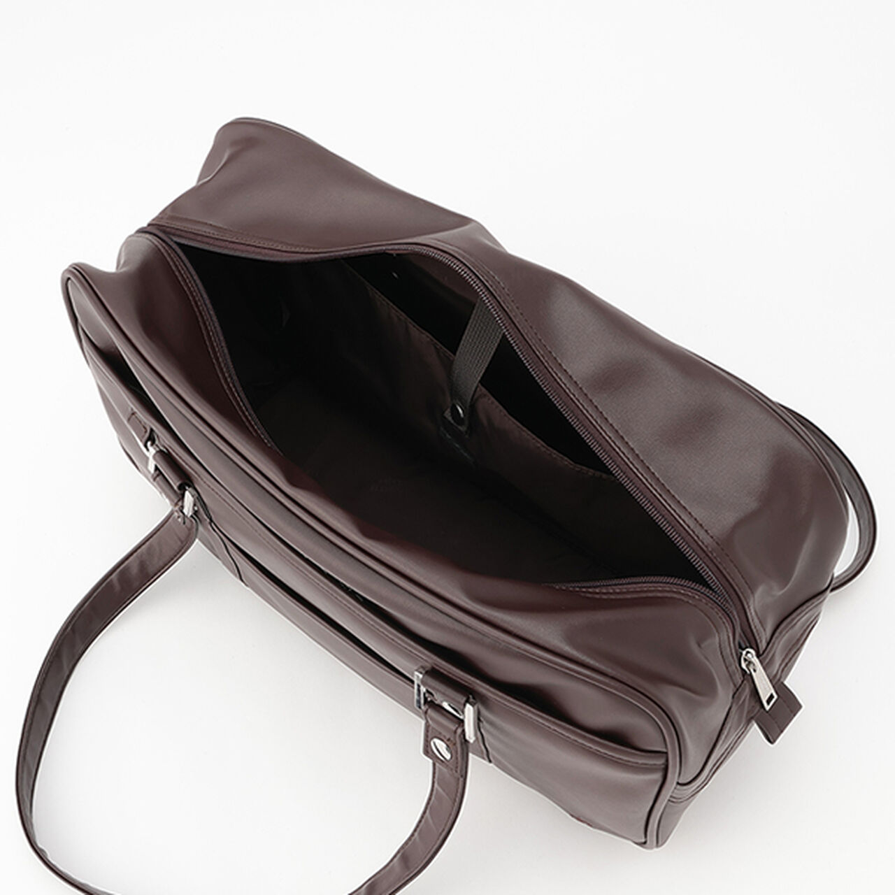 Synthetic Leather School Bag,Black, large image number 4