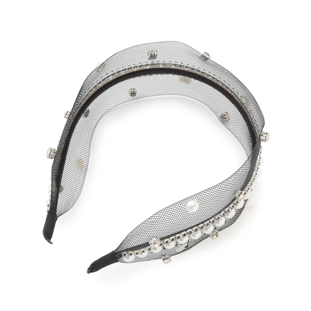 Sparkling Bijou Headband,Black, large image number 3