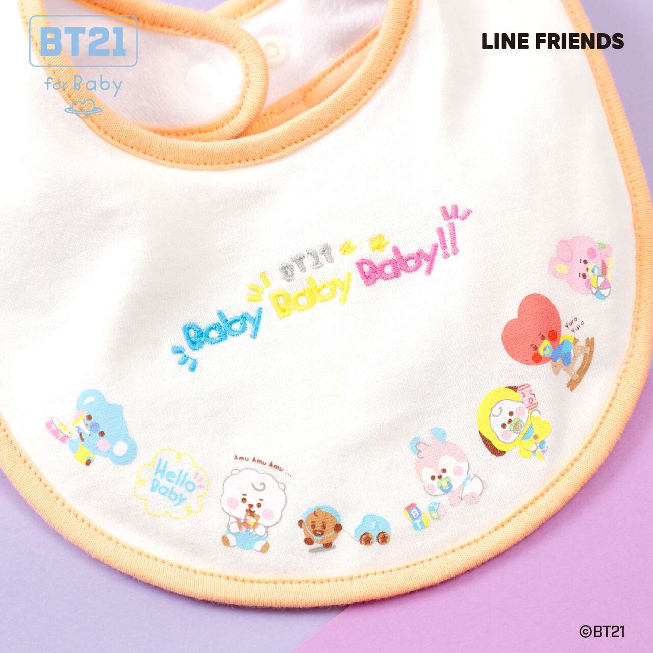 [BT21] Print & Embroidery Bib,Off white, large image number 3
