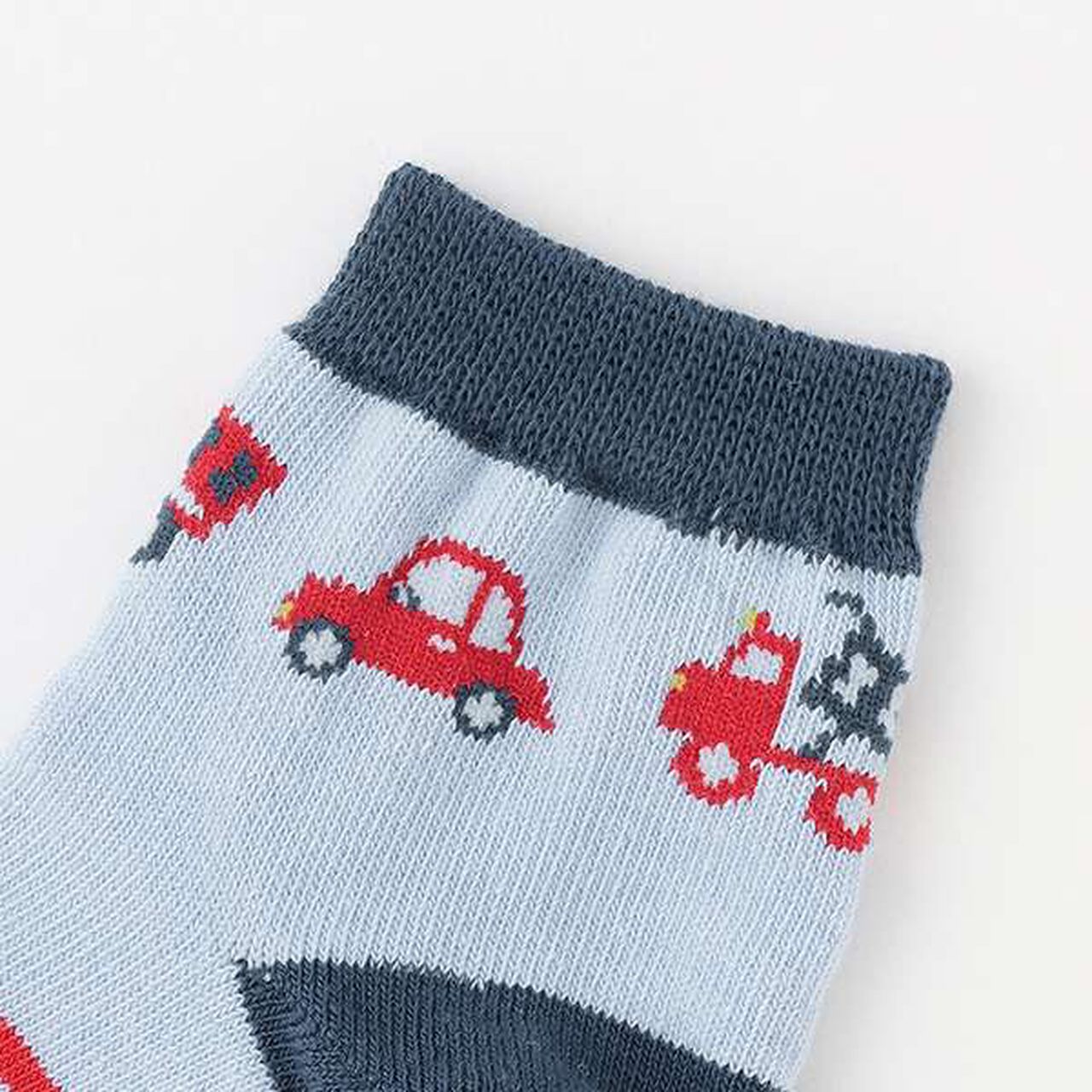 Car Pattern Crew Socks,Off white, large image number 1