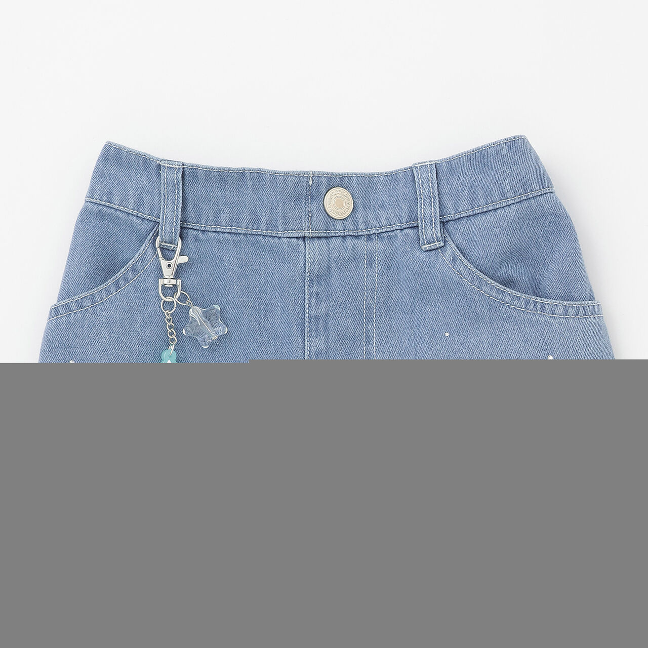 Sparkling Denim Wide Pants with Glow-in-the-Dark Charm [Cool Touch],Sax blue, large image number 8