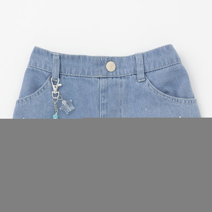 Sparkling Denim Wide Pants with Glow-in-the-Dark Charm [Cool Touch],Sax blue, medium image number 8