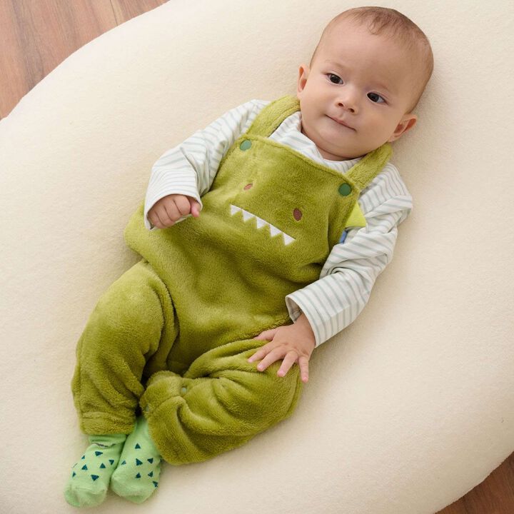 Creature T-Shirt & Boa Fabric Overalls Set,Navy, medium image number 3