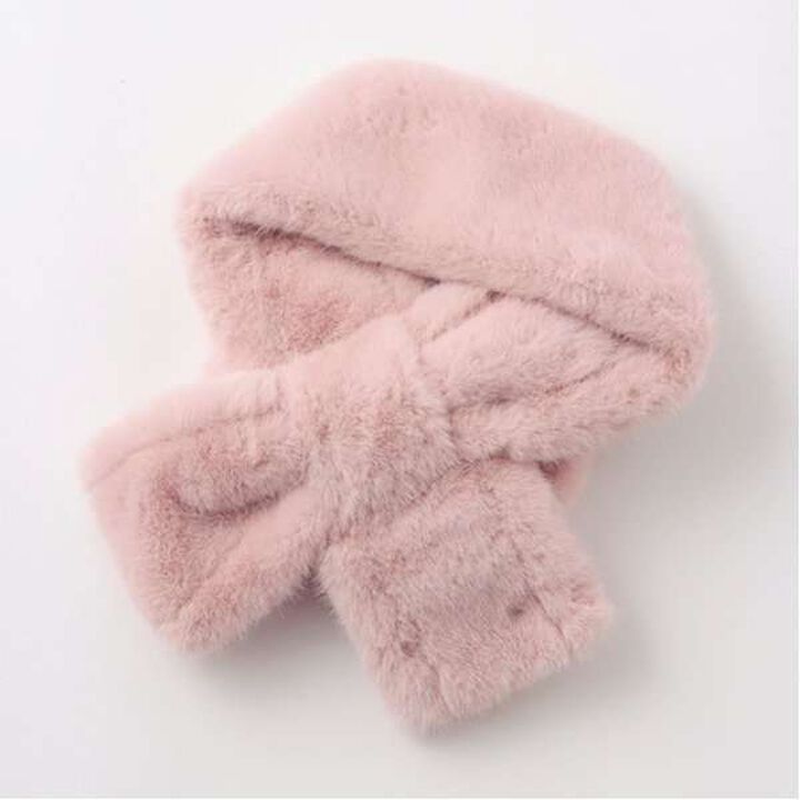 Faux Fur Ribbon Scarf,Ivory, medium image number 1