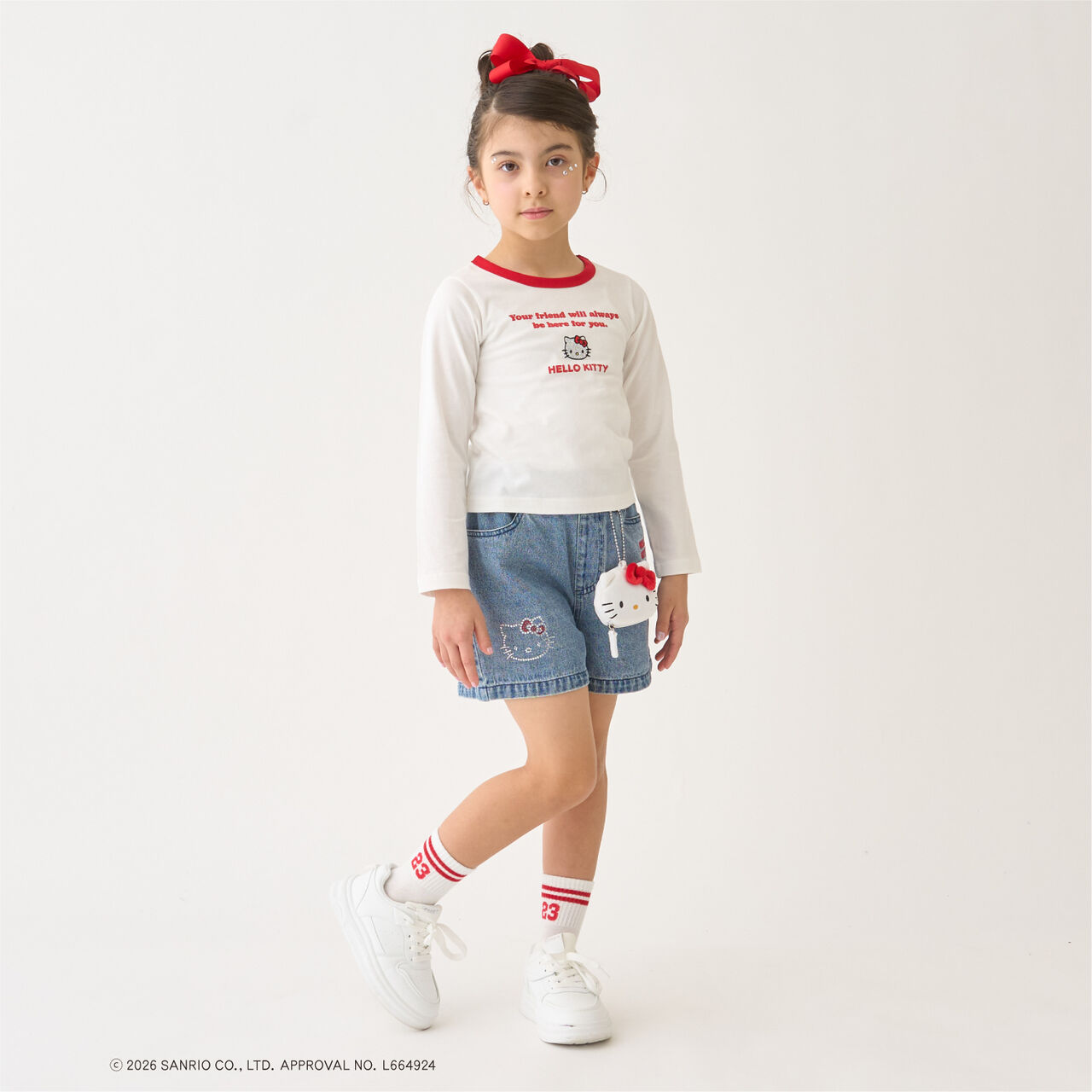 [Sanrio Characters] Ringer Long-Sleeve T-Shirt,Yellow, large image number 1