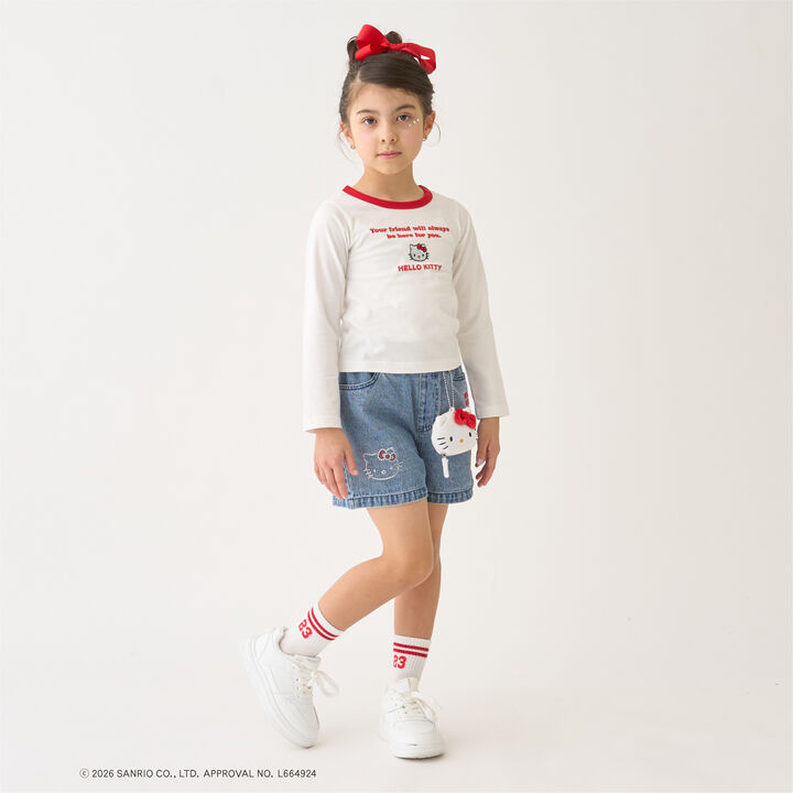 [Sanrio Characters] Ringer Long-Sleeve T-Shirt,Yellow, medium image number 1