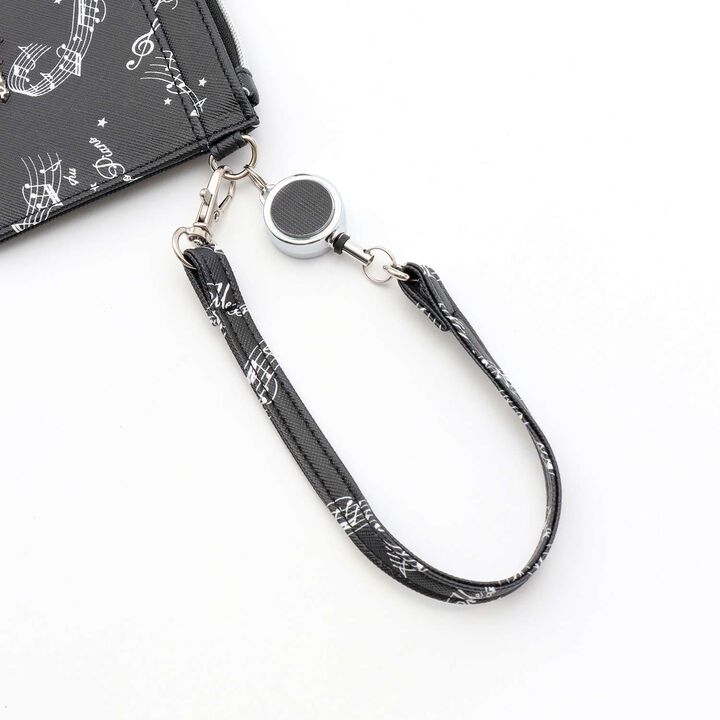 Musical Note All-Over Pattern Card Holder♪,Off white, medium image number 2