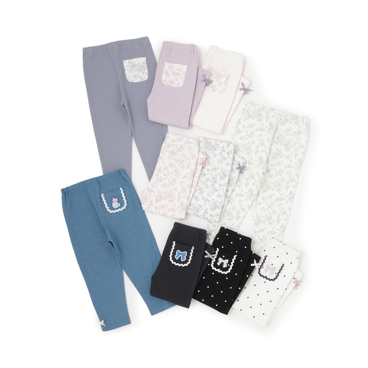 [Affordable] GIRLS 10-length Leggings,Off white, large image number 28