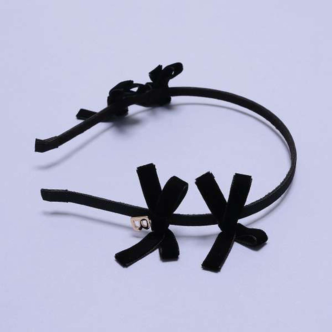 Velvet Ribbon Headband,Off white, large image number 1