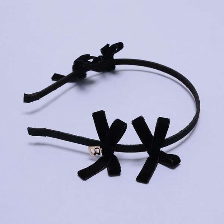 Velvet Ribbon Headband,Off white, medium image number 1