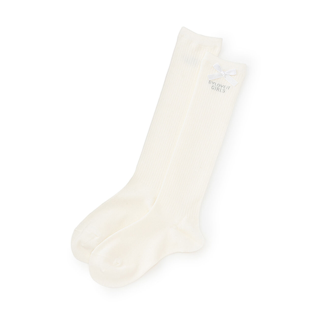 Knee-High Socks with Ribbon,Off white, large image number 0