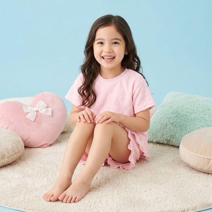 Jacquard Pile Loungewear Set,Pink, medium image number 2