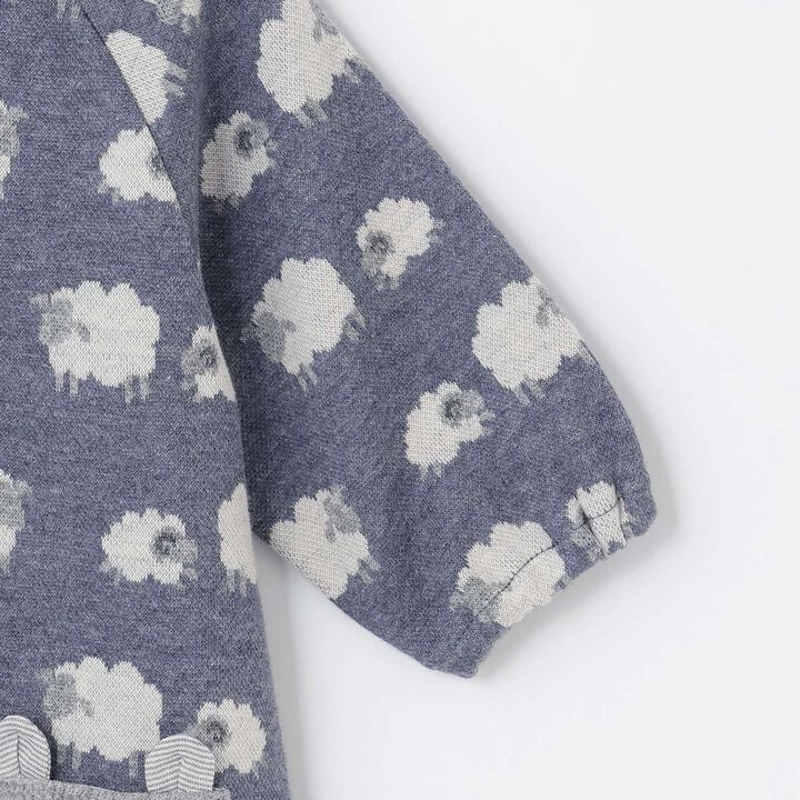 Organic Jacquard 2WAY Romper [Made in Japan],Blue, medium image number 3