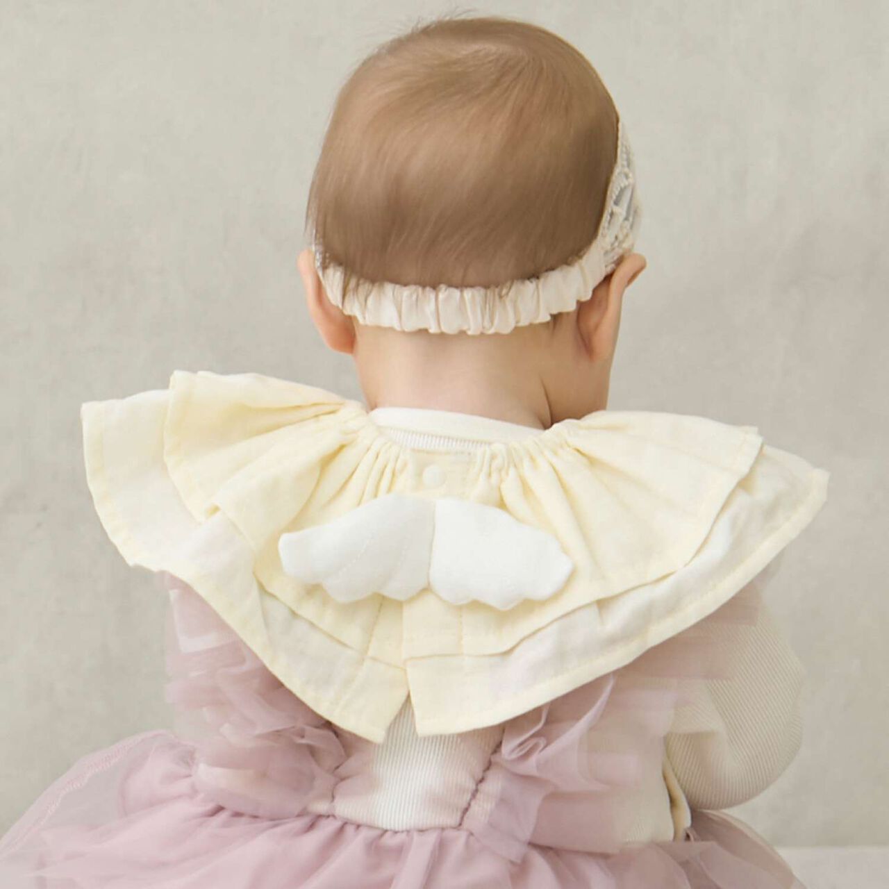 [Waterproof] Angel and Bat Bib,Ivory, large image number 0