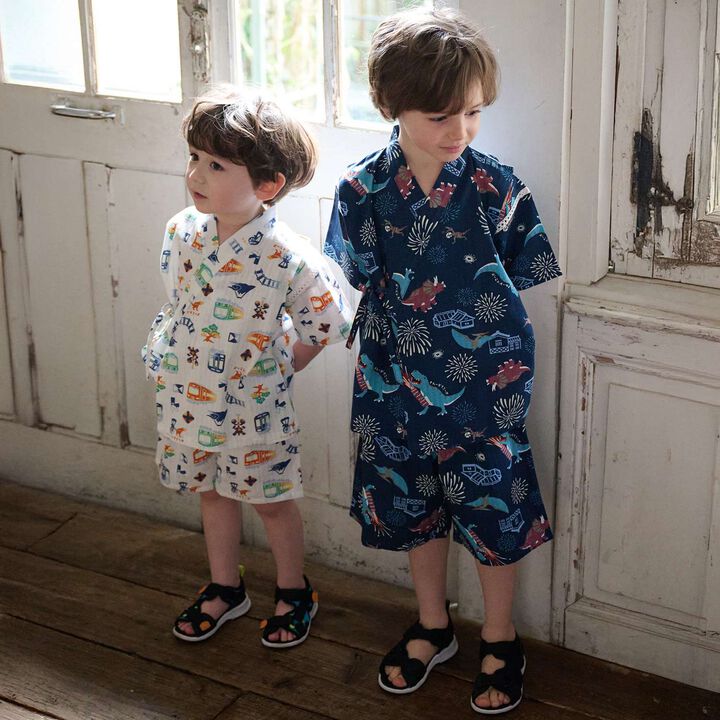Dinosaur Print Jinbei,Gray, medium image number 18