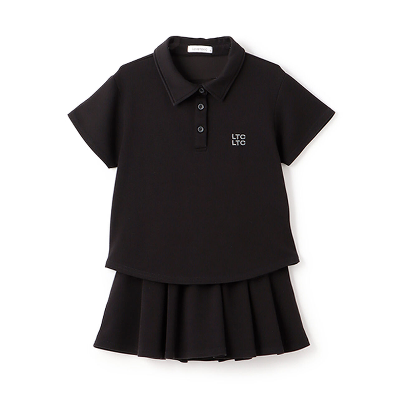 Polo Skirt Outfit Set,Top gray, large image number 14