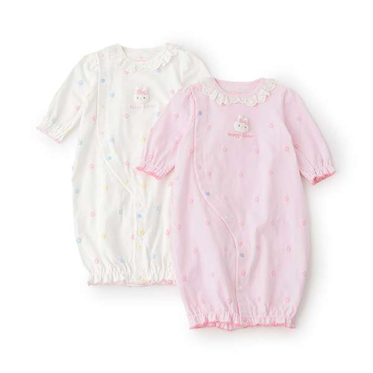 Floral Pattern 2-Way All-in-One with Bunny Embroidery,Light pink, large image number 8