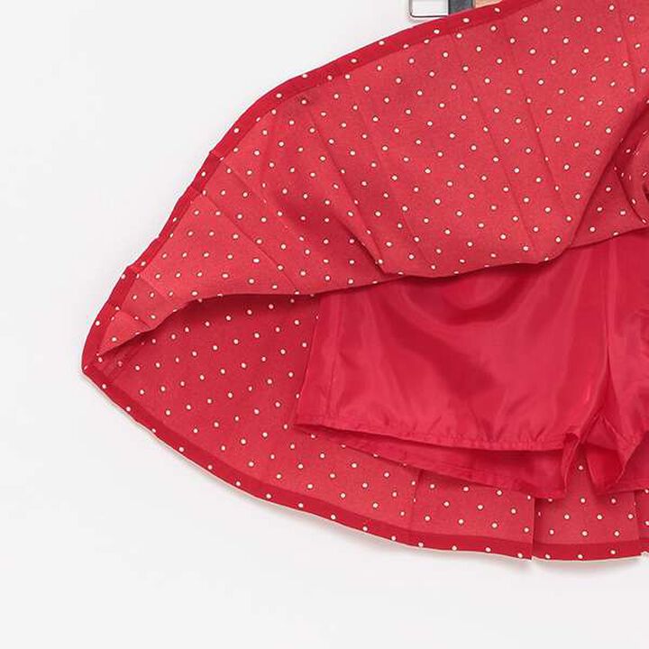 Heart Pocket Dot Pleated Skirt with Shorts,Black, medium image number 14