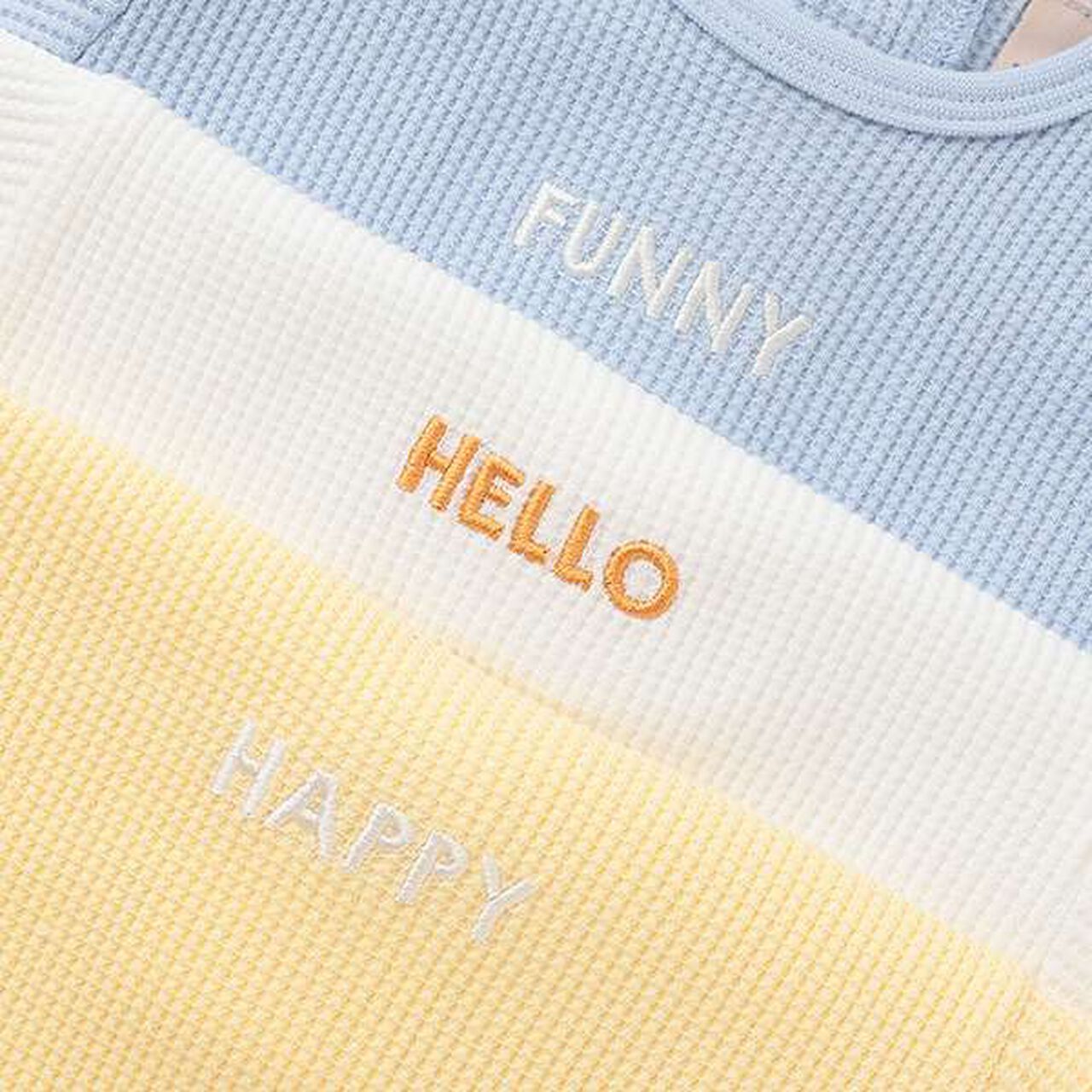 Bib-Attached Romper,Yellow, large image number 12