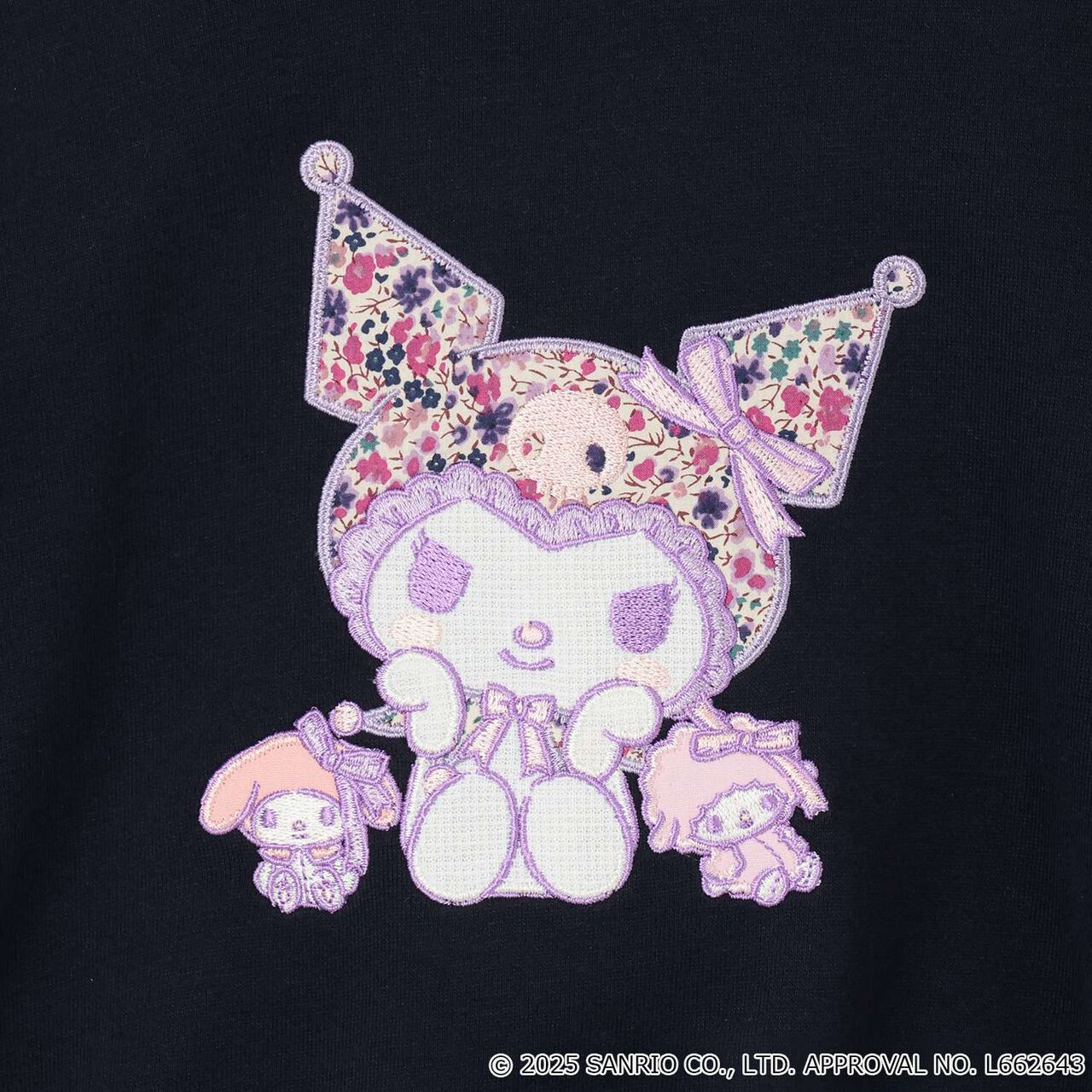 Kuromi Liberty Fabric Appliqu&eacute; Sweatshirt,Lavender, large image number 3