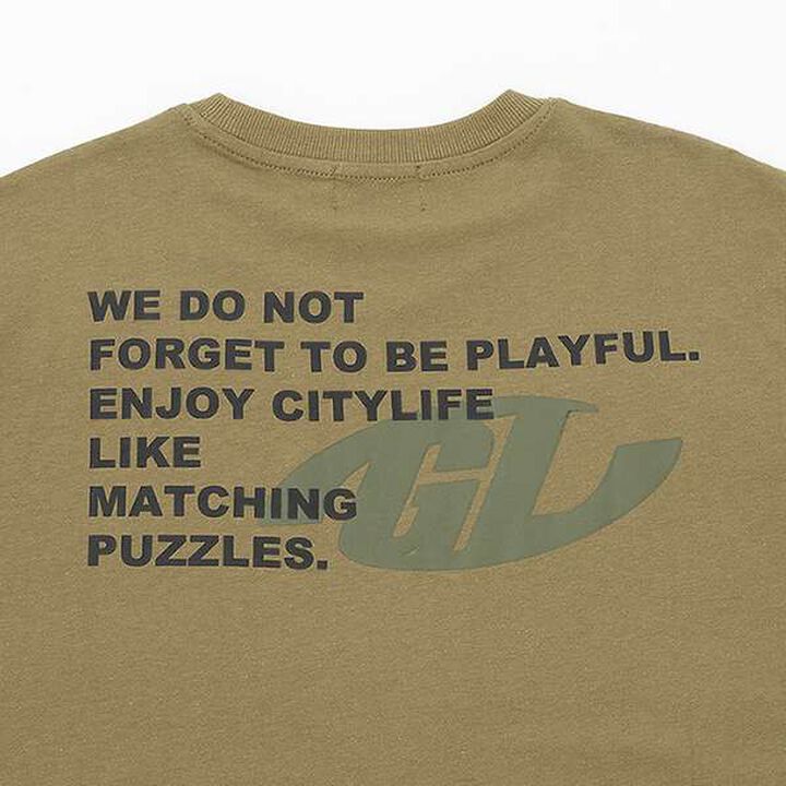 [Affordable] Back Print Short Sleeve T-Shirt,Khaki, medium image number 12