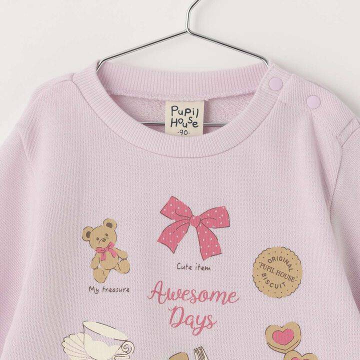 Sweets Motif Fleece Pullover,Navy, medium image number 2