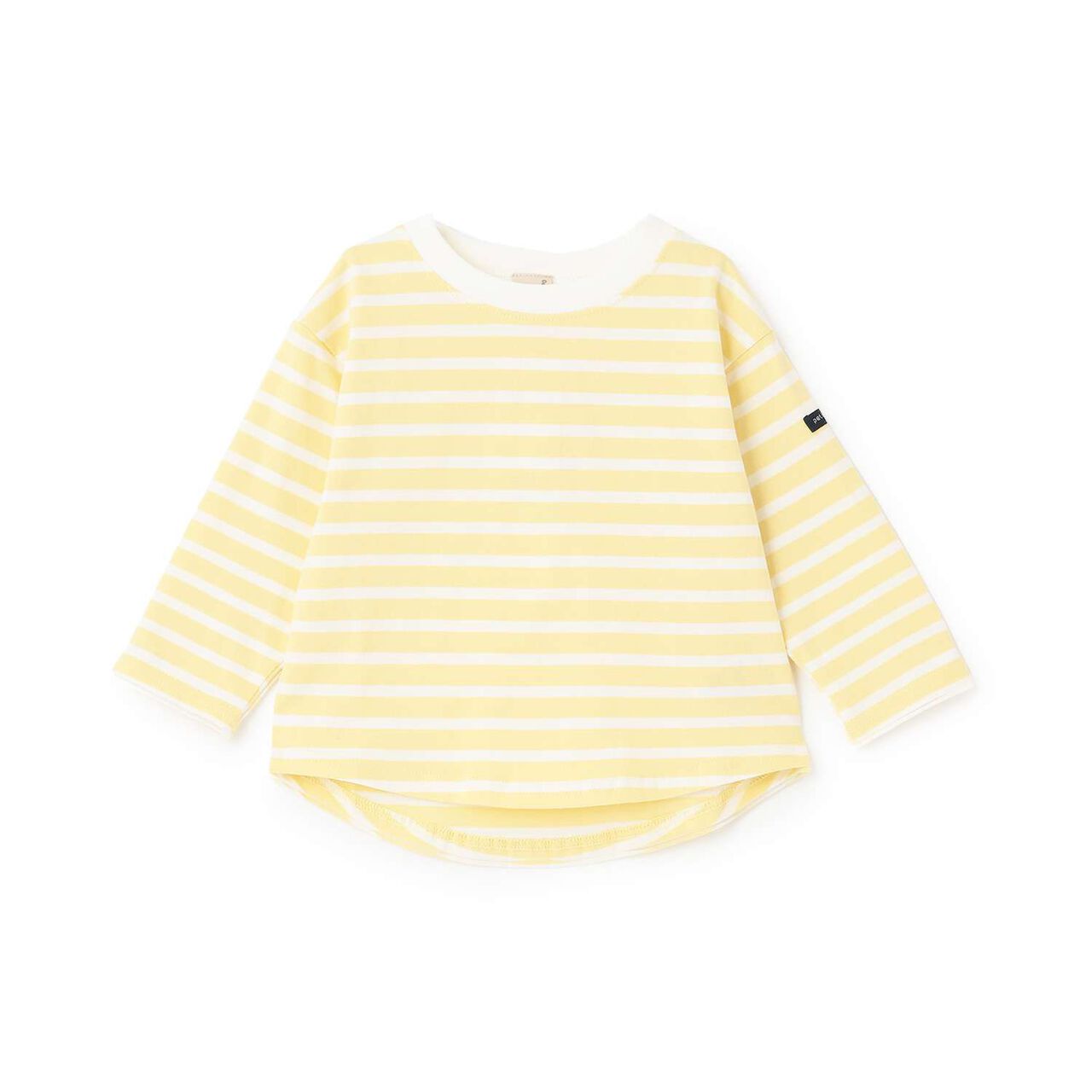 Anti-Stain Stripe Long-Sleeve T-Shirt,Yellow, large image number 2