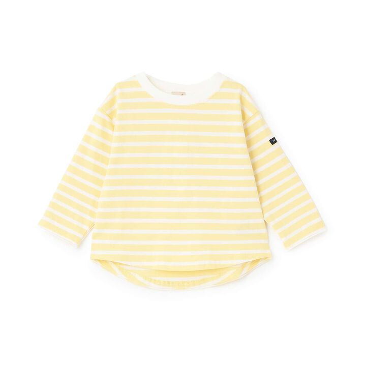 Anti-Stain Stripe Long-Sleeve T-Shirt,Yellow, medium image number 2