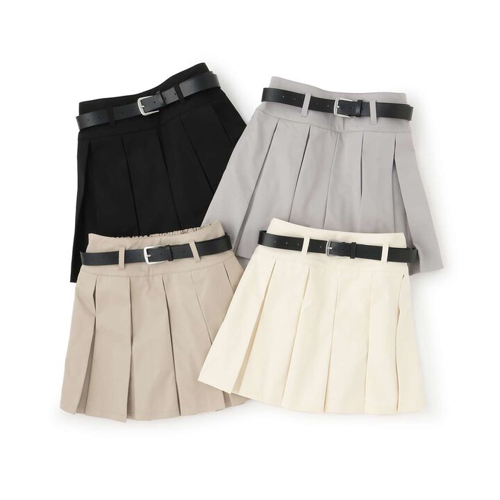 [Easy Care] Pleated Skirt with Belt,Gray, medium image number 5