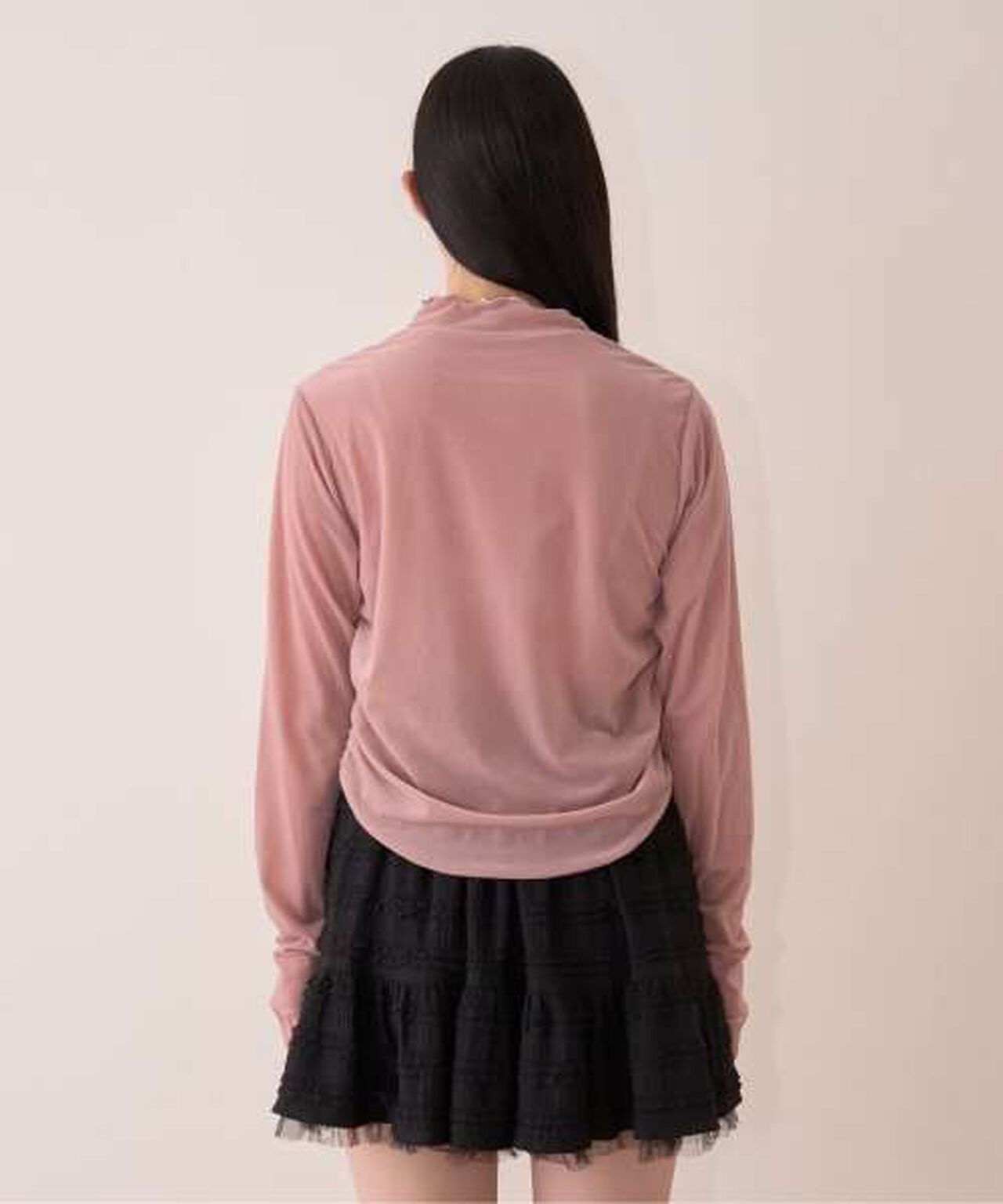 Sheer Velour Top,Black, large image number 11